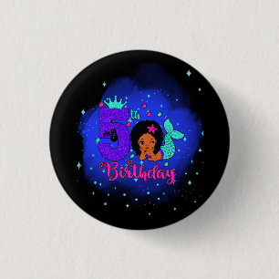 Badge Rond 2,50 Cm Ma sirène du 5e anniversaire