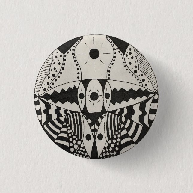 Badge Rond 2,50 Cm Mâchoire noire (Devant)