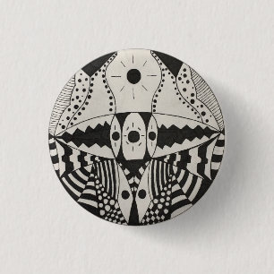 Badge Rond 2,50 Cm Mâchoire noire