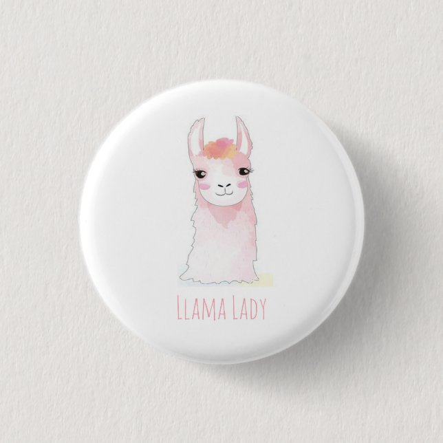 Badge Rond 2,50 Cm Madame Button de lama (Devant)