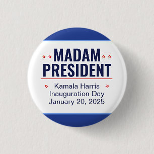 Badge Rond 2,50 Cm Madame la Présidente Kamala Harris Inauguration