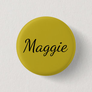 Badge Rond 2,50 Cm Maggie du nom noir orphelin du manuscrit de