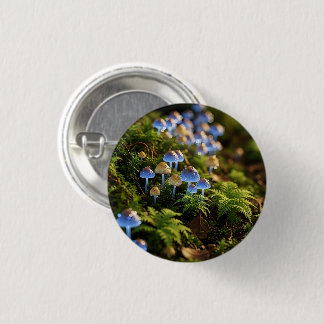 Badge Rond 2,50 Cm Magical Bioluminescent Fungi - Deep Forest