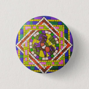 Badge Rond 2,50 Cm Magnifique Bouton Cheval