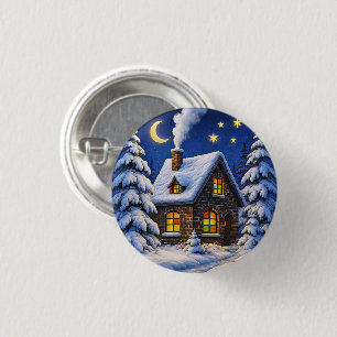 Badge Rond 2,50 Cm Magnifique thème de Noël