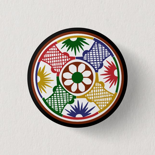 Badge Rond 2,50 Cm Mah Jongg Un Cercle (Devant)