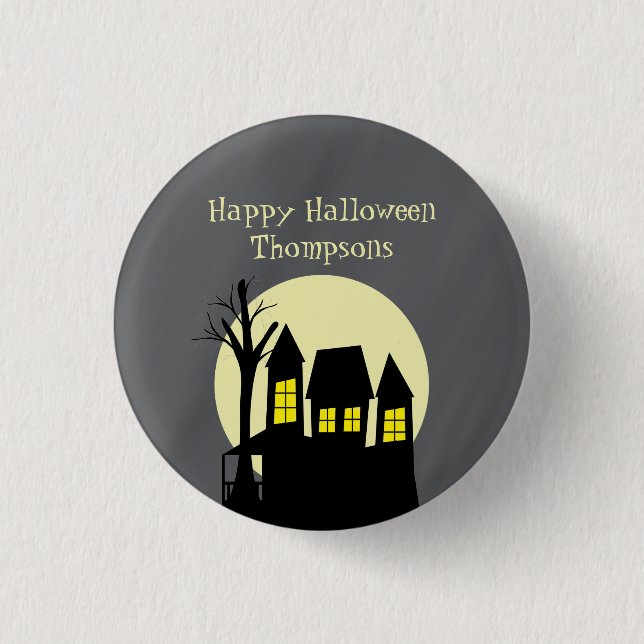 Badge Rond 2,50 Cm Maison hantée effrayante (Devant)