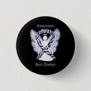 Badge Rond 2,50 Cm Maladies rares Sensibilisation Angle Ruban Épingle