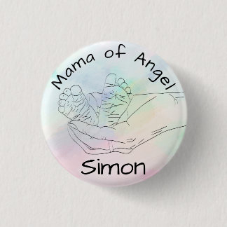 Badge Rond 2,50 Cm Mama of Angel "Nom"