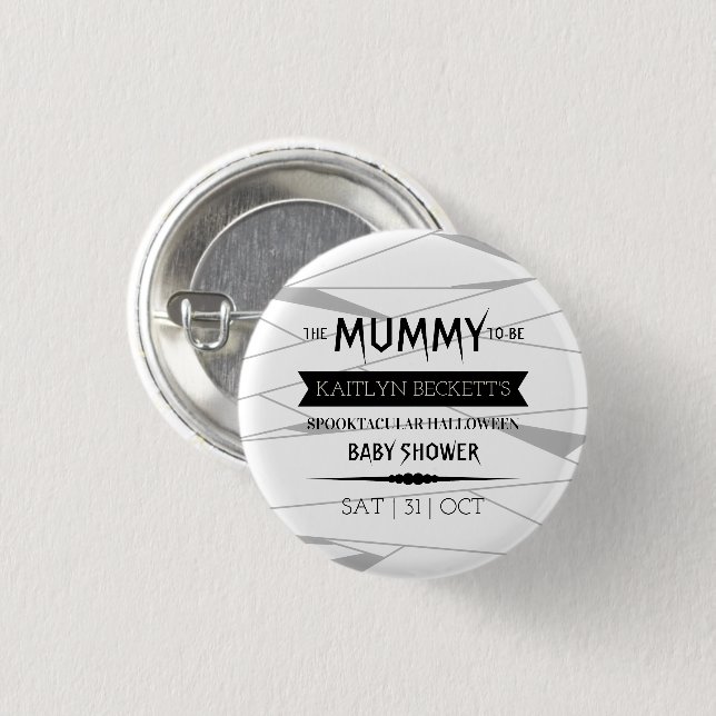 Badge Rond 2,50 Cm Maman à être | Baby shower Halloween (Devant & derrière)