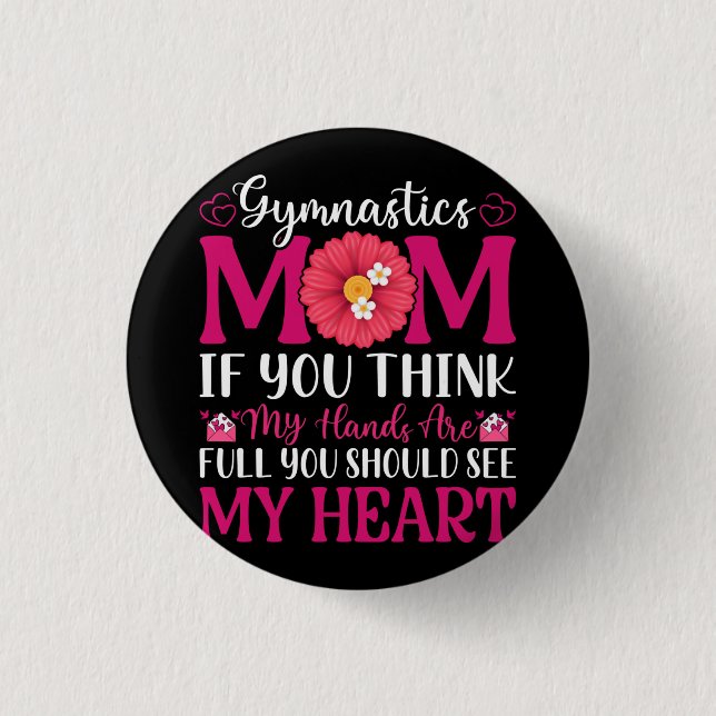 Badge Rond 2,50 Cm Maman de gymnastique (Devant)