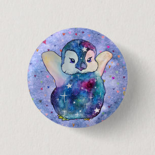 Badge Rond 2,50 Cm Manchot nommé Bouton