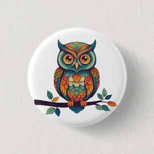 Badge Rond 2,50 Cm Mandala Owl