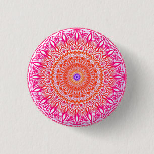 Badge Rond 2,50 Cm Mandala rose violet