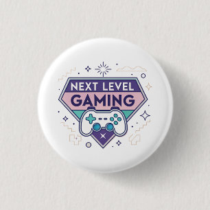 Badge Rond 2,50 Cm Manette de jeu rétro de niveau supérieur Tr