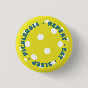 BADGE ROND 2,50 CM MANGER, DORMIR, PICKLEBALL, RÉPÉTER