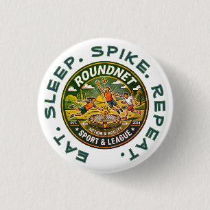 Badge Rond 2,50 Cm Manger. Dormir. Piquer. Répéter.