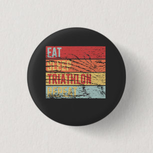 Badge Rond 2,50 Cm Manger Dormir Triathlon Répéter