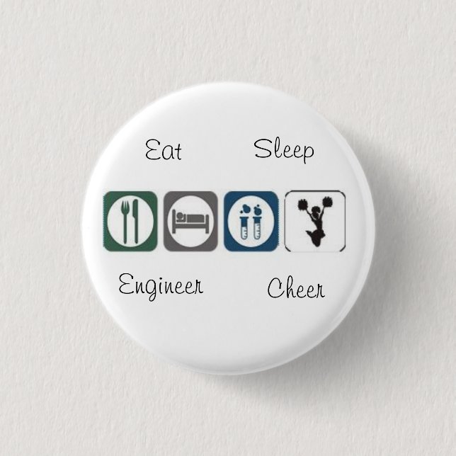 Badge Rond 2,50 Cm Mangez l'acclamation d'ingénieur de sommeil (Devant)