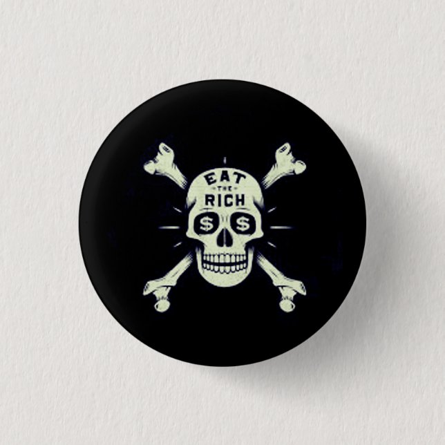 Badge Rond 2,50 Cm Mangez les riches (Devant)