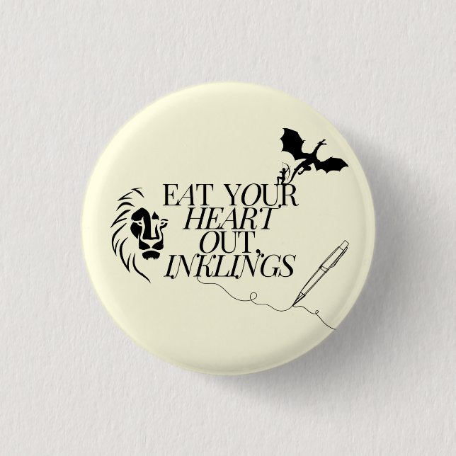 Badge Rond 2,50 Cm Mangez Votre Coeur, Colonnes (Devant)