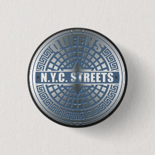 Badge Rond 2,50 Cm Manhole Covers Queens