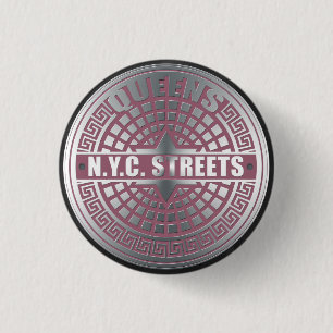 Badge Rond 2,50 Cm Manhole Covers Queens