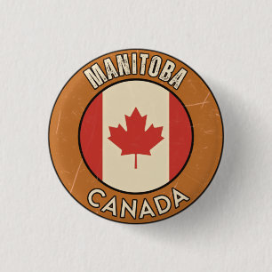 Badge Rond 2,50 Cm Manitoba Canada