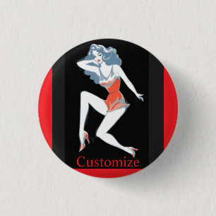 Badge Rond 2,50 Cm Mannequin Glamour Posant Thunder_Cove