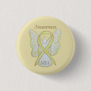 Badge Rond 2,50 Cm Manquant dans l'action (MIA) Sensibilisation Ruban
