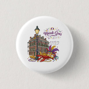 Badge Rond 2,50 Cm Mardi Gras