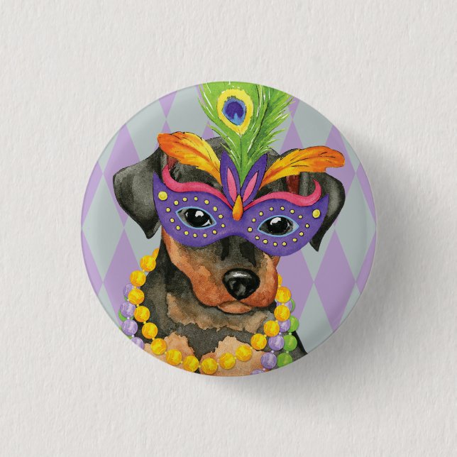 Badge Rond 2,50 Cm Mardi Gras Min Pin (Devant)