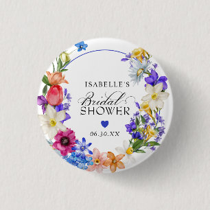 Badge Rond 2,50 Cm Mariage champêtre violet bleu rouge