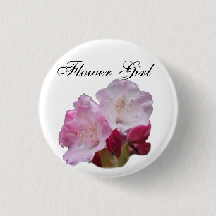 Badge Rond 2,50 Cm mariage de fleurs roses rhododendron