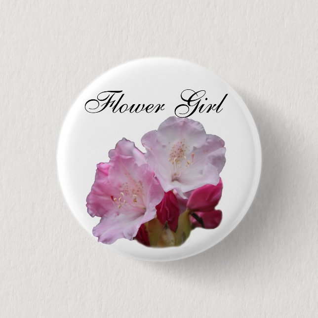 Badge Rond 2,50 Cm mariage de fleurs roses rhododendron (Devant)