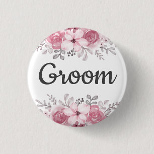 Badge Rond 2,50 Cm Mariage floral de printemps pour homme 