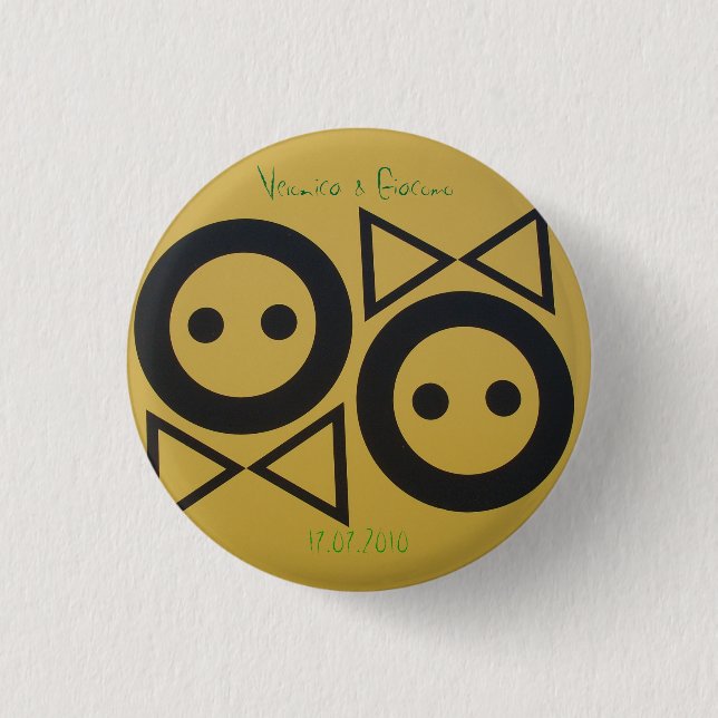 Badge Rond 2,50 Cm Marié et jeune mariée (Devant)