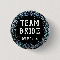 Mariée de l'équipe Paillettes Bleu Paon Nom Noir