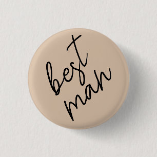 Badge Rond 2,50 Cm Mariée moderne   Beige + noir