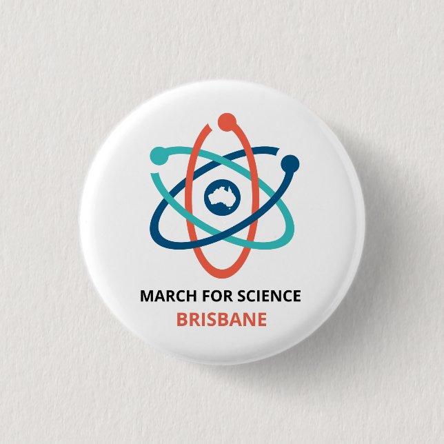 Badge Rond 2,50 Cm Mars pour la Science - Brisbane - (Devant)