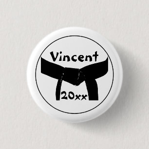 Badge Rond 2,50 Cm Martial Arts Basic Black Belt