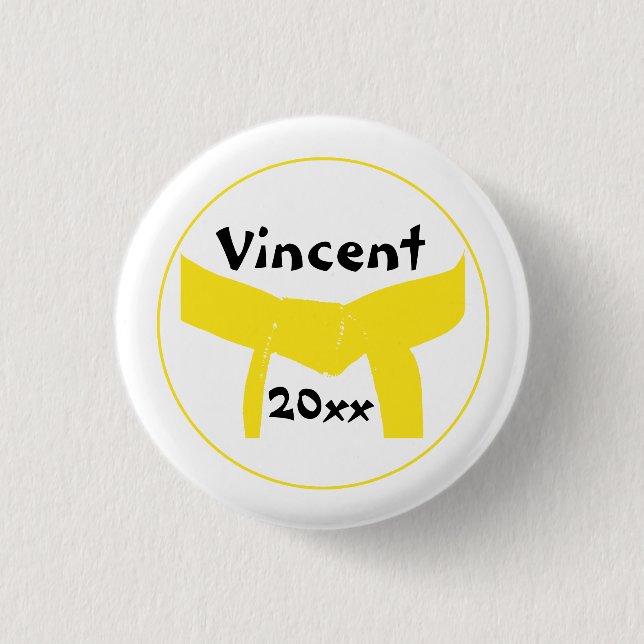 Badge Rond 2,50 Cm Martial Arts Ceinture Jaune (Devant)