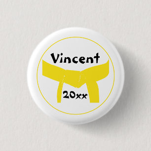 Badge Rond 2,50 Cm Martial Arts Ceinture Jaune