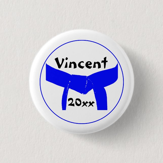 Badge Rond 2,50 Cm Martial Arts Light Ceinture Bleue (Devant)