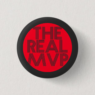 Badge Rond 2,50 Cm Masque de typographie Real MVP