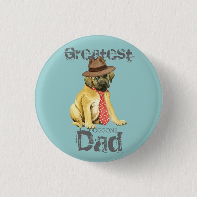 Badge Rond 2,50 Cm Mastiff Papa (Devant)