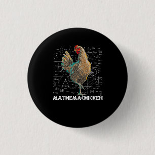 Badge Rond 2,50 Cm Mathemachicken I Love Chicken Funny Math Lover Mat