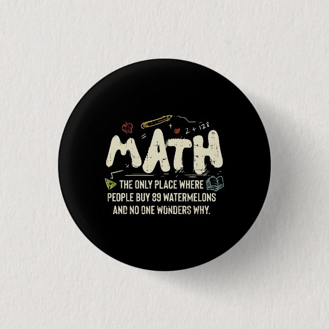 Badge Rond 2,50 Cm Mathématiques Mathématiques Mathématiques Mathémat (Devant)