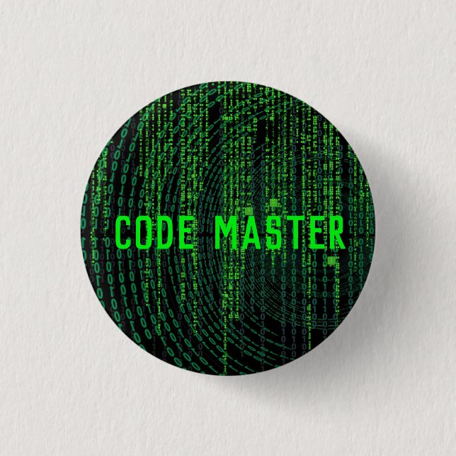 BADGE ROND 2,50 CM MATRICE MAÎTRE DE CODE GAMER (Devant)
