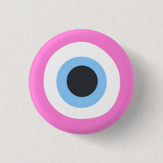 Badge Rond 2,50 Cm mauvais œil rose